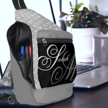 Skripttypografi Black Grått White Monogram