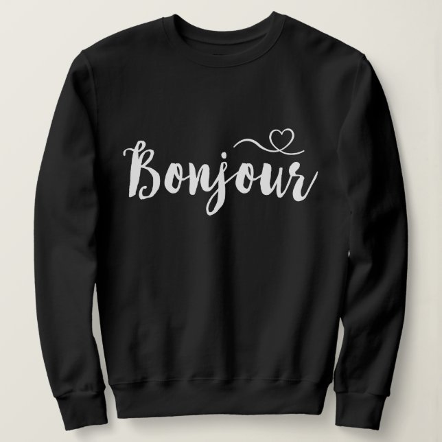 Skripttypografi - Bonjour Tee Shirt (Design framsida)