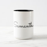 Skripttypografi för anpassad namnminimalistisk Ele Två-Tonad Mugg<br><div class="desc">Skripttypografi med två ton-kaffe (Mugg) med det anpassade namnet minimal Elegant</div>