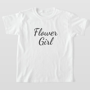 Skripttypografi för blommiga flickor på vitt t shirt