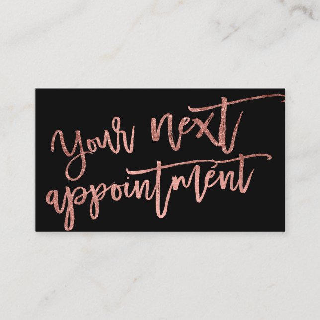 Skripttypografi för Modern elegant ro guld Tidsbeställning Kort (Framsida)