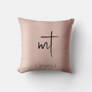 Skripttypografi för ro Guld Monogrammed Initialer Kudde
