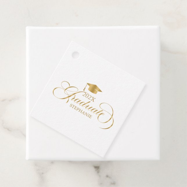 Skripttypografi för Student Elegant Guld Gåvor Etiketter (På plats)