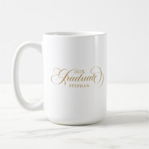 Skripttypografi för Student Elegant Guld Kaffemugg