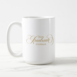 Skripttypografi för Student Elegant Guld Kaffemugg