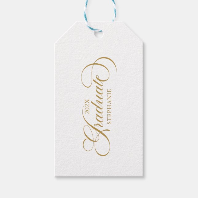 Skripttypografi för Student Elegant Guld Presentetikett (Framsidan)