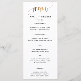 Skripttypografi för svart Guld Bröllop-meny Meny