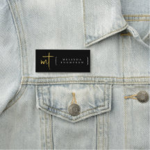 Skripttypografi för svart Guld Monogrammed Initial