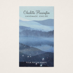Skriptupplur Blå bergsjuvelerkort Visning Visitkort