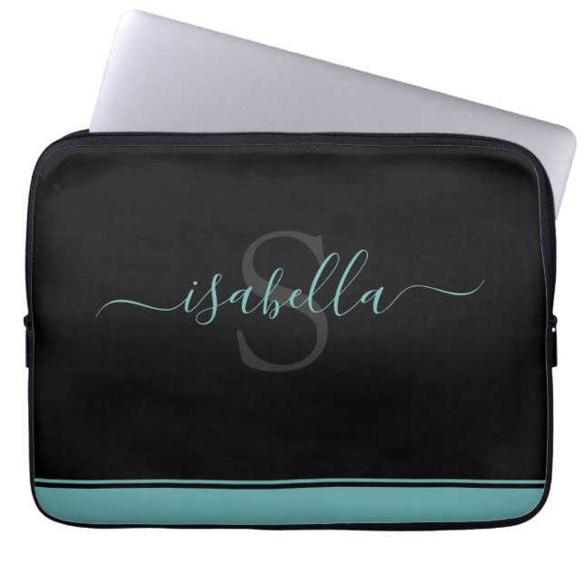 Skriptuppmål för monogrammad Elegant Laptop Fodral (Framsidan)