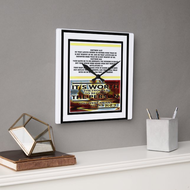 Skriptur Bilder 03 Fyrkantig Klocka (Kontor)