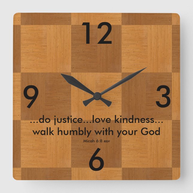 Skriptur Fyrkantig Klocka (Framsida)