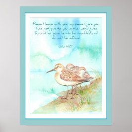 Skriptur, inspiration, fred, John 14:27 Beach Poster