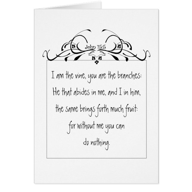 Skriptur, John 5:15 Jag är vinet Hälsningskort (Framsidan)