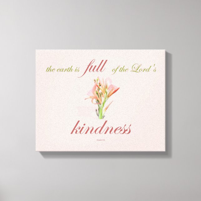 Skriptur, Psalm 33, Lord's Kindness, Lily Canvastryck (Framsida)