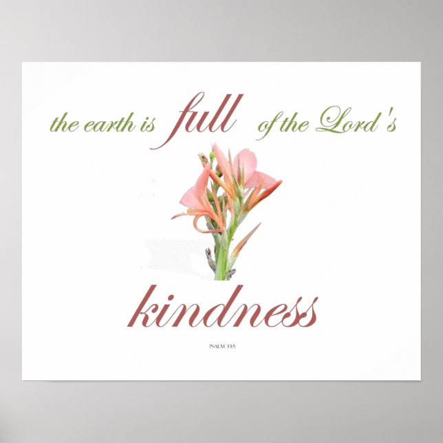 Skriptur, Psalm 33, Lord's Kindness, Lily Poster (Framsidan)