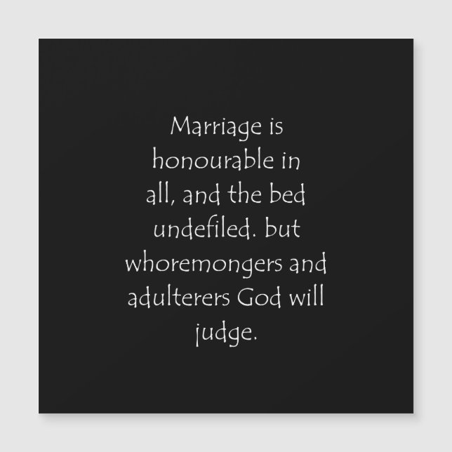 Skripturcitat Hebrews 13 4 (Framsida)