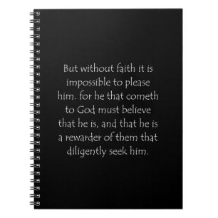 Skripturcitattecken Hebrews 11 6 Anteckningsbok
