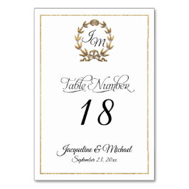 Skriptutans Elegant Typografi Black Guld Bordsnummer