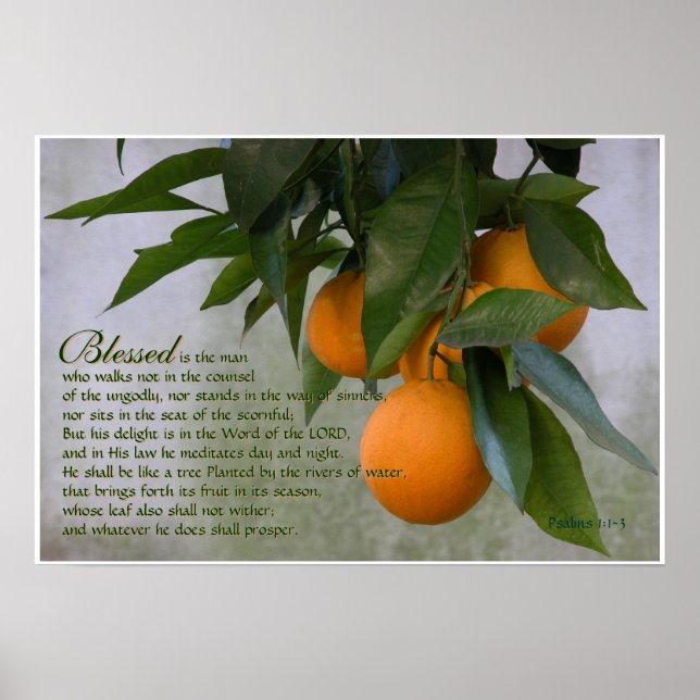 Skriptutskrift för salms 1:1-3 poster (Framsidan)