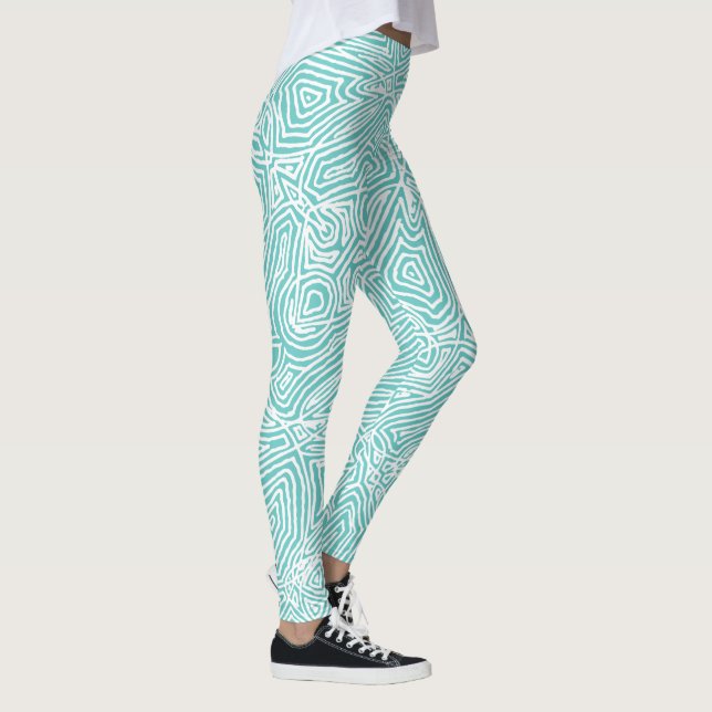 Skriptutskrift Teal Leggings (Höger)