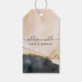 Skriptvattenfärg Rosa Black Guld Pris hängMärkre Presentetikett