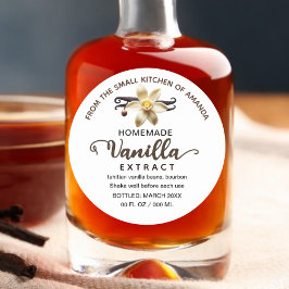 Skriptverkets Anpassningsbar Homemade Vanilla Extr Runt Klistermärke