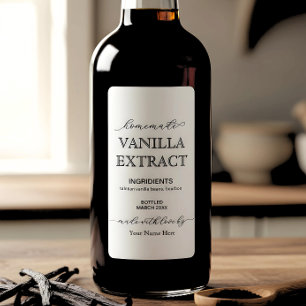 Skriptverkets Personlig Homemade Vanilla Extract-e Adressetikett