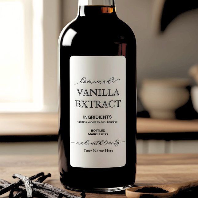 Skriptverkets Personlig Homemade Vanilla Extract-e Adressetikett (Skapare uppladdad)