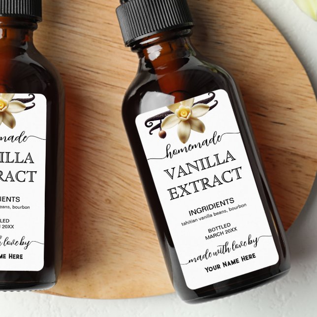 Skriptverkets Personlig Homemade Vanilla Extract-e Adressetikett (Skapare uppladdad)
