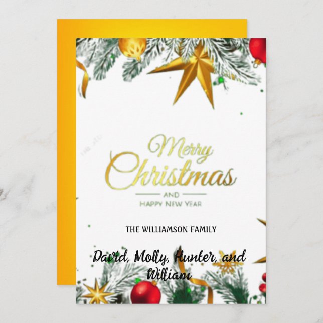 Skriptvit Helgdag för God jul Julkort (Fram/baksida)