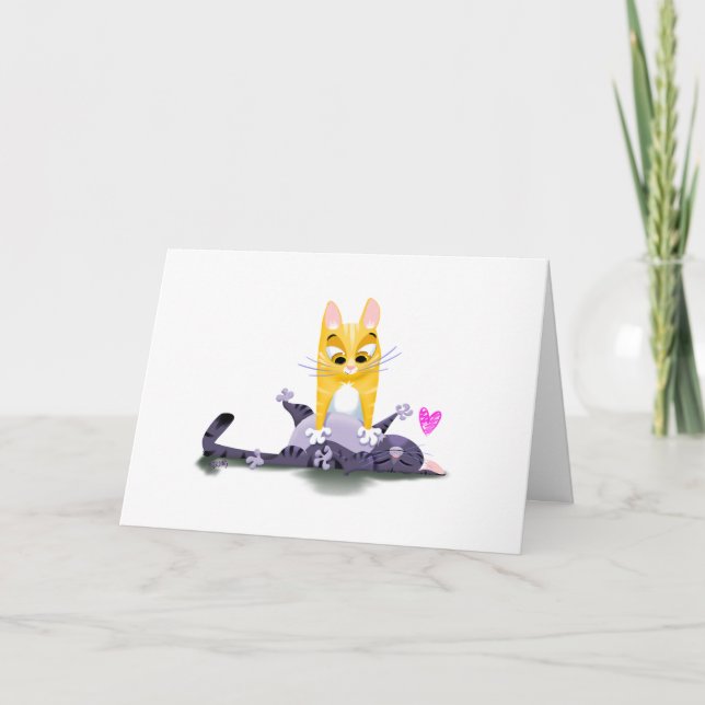 SKRITCH PÅ KATTENS KLAFFAR (matta) Jeff Willis Art Tack Kort (Framsida)