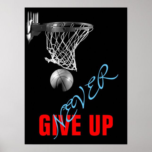 Skriv aldrig ut basketboll för Ge Poster (Framsidan)