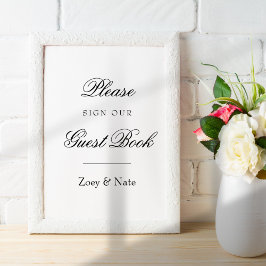 Skriv bara under Guestbook-Eleganten Poster