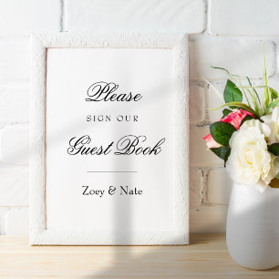 Skriv bara under Guestbook-Eleganten Poster