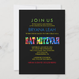 SKRIV Bat mitzvah DYE-inbjudan Inbjudningar