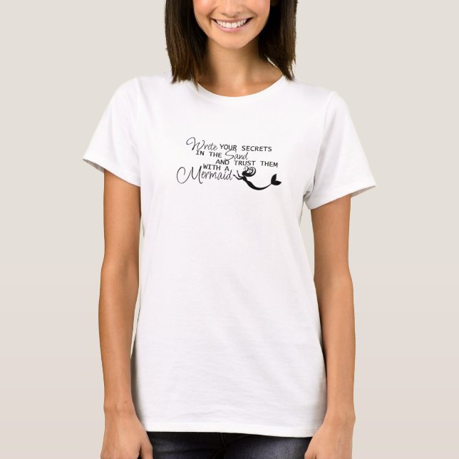Skriv din hemlighet… sjöjungfru t-shirt (Framsida)