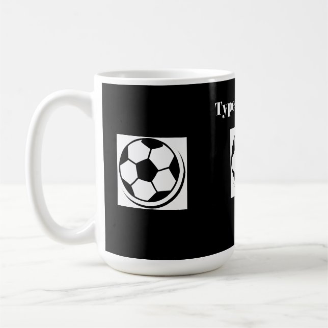 Skriv din text Anpassad fotbollsbild Stil Klassisk Kaffemugg (Vänster)