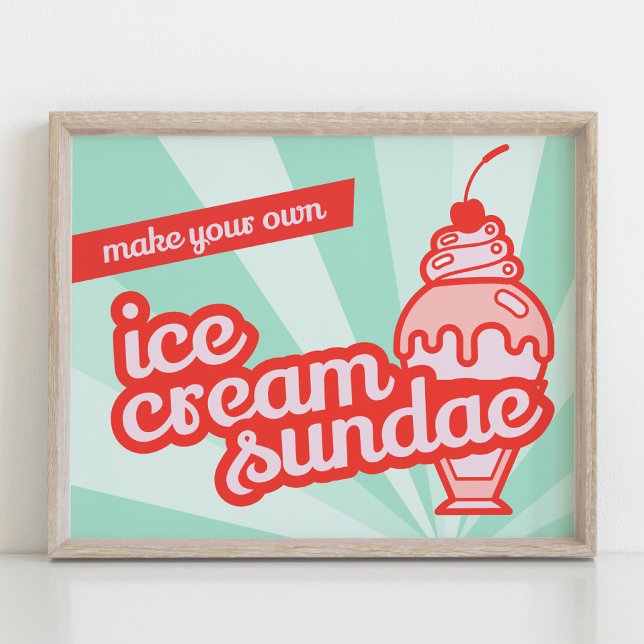 Skriv ditt eget Ice Cream Sundae Pub Tabletop-teck Poster (Skapare uppladdad)