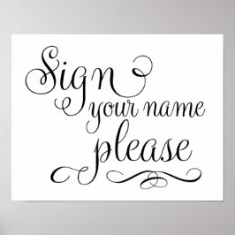 Skriv ditt namn på Guest Bok Bröllop-signera Poster