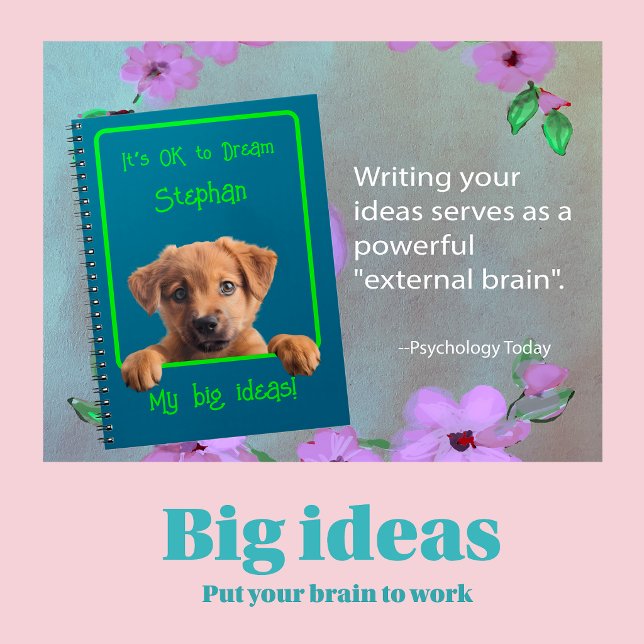 Skriv eller Rita Min Stora Idé Valp Anteckningsbok (Put Your Brain To Work Cute Puppy)