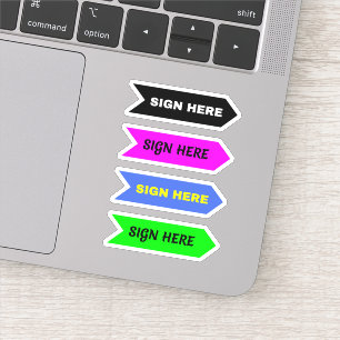 Skriv här (Namnteckning) Klistermärken
