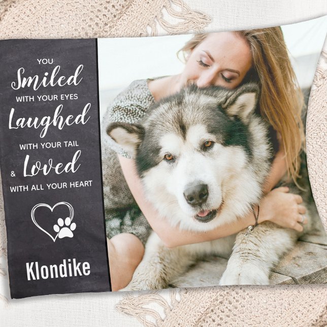 Skriv Hund minnessymbol - citatfoto Fleecefilt (Skapare uppladdad)