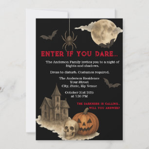 Skriv if you Dare - Spooky Haunween House Inbjudningar