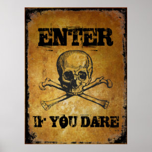 Skriv in, om du vågar den Halloween stöttan Poster
