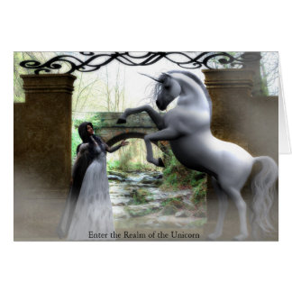 Skriv in sfären av unicornen hälsningskort