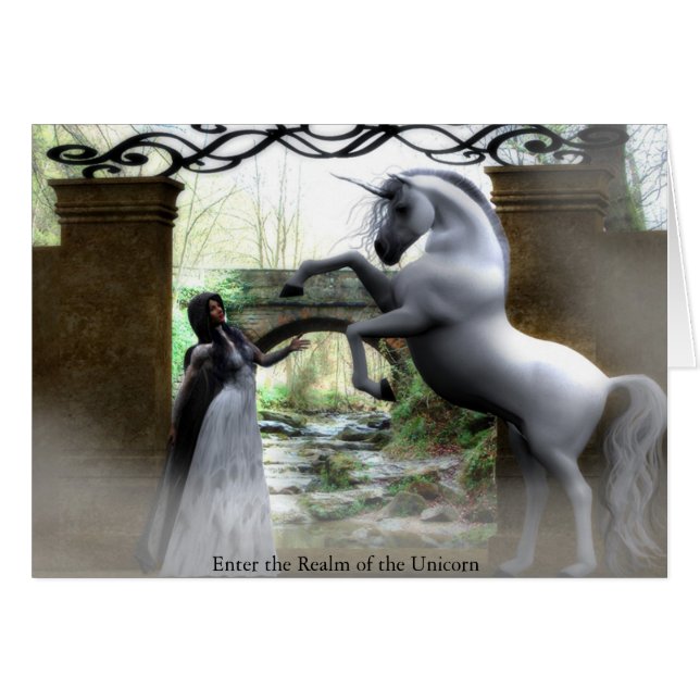 Skriv in sfären av unicornen hälsningskort (Framsidan Horizontal)