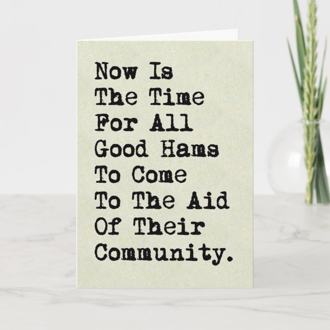 Skriv in testcitattecken, ham Radio Birthday Card Kort (Framsida)