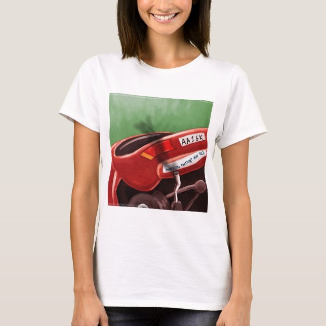 Skriv inte sms och kör Rick London Roligt Tee Shirt (Framsida)