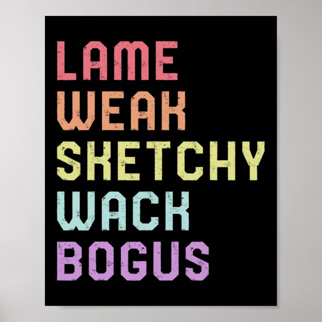 Skriv Language Lame Weak ASL Slang Tee Döv Awarene Poster (Framsidan)
